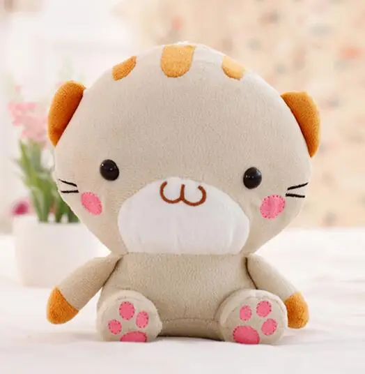 brown Игрушек! Супер милые плюшевые игрушки милая пара мини Кот с большой мордочкой котенок мягкая игрушка кукла День рождения Рождественский подарок 1 шт - Цвет: brown