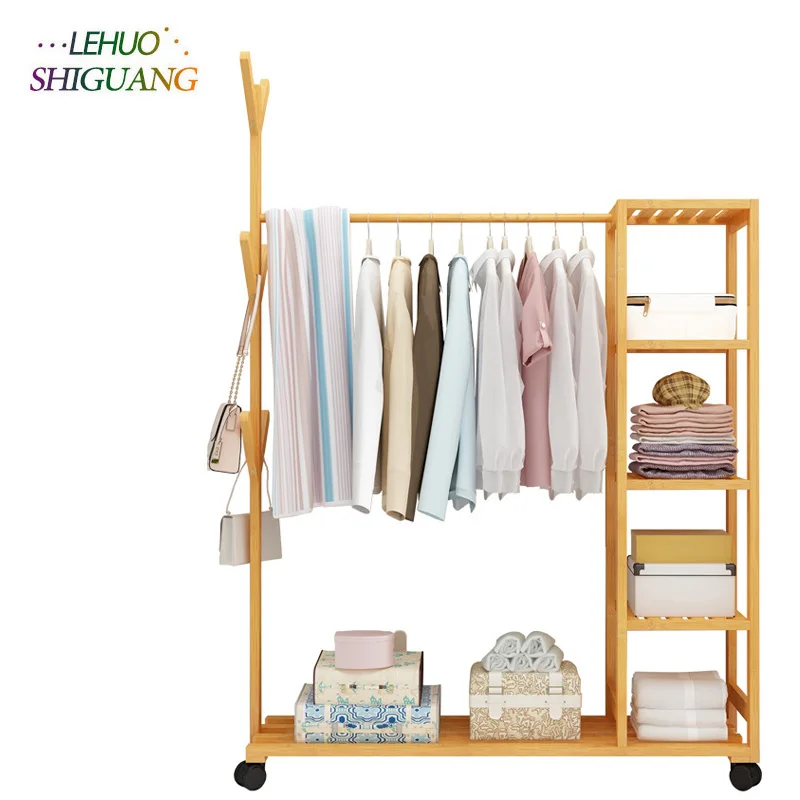 Простой современный бамбуковый шкаф для пальто спальни многофункциональный