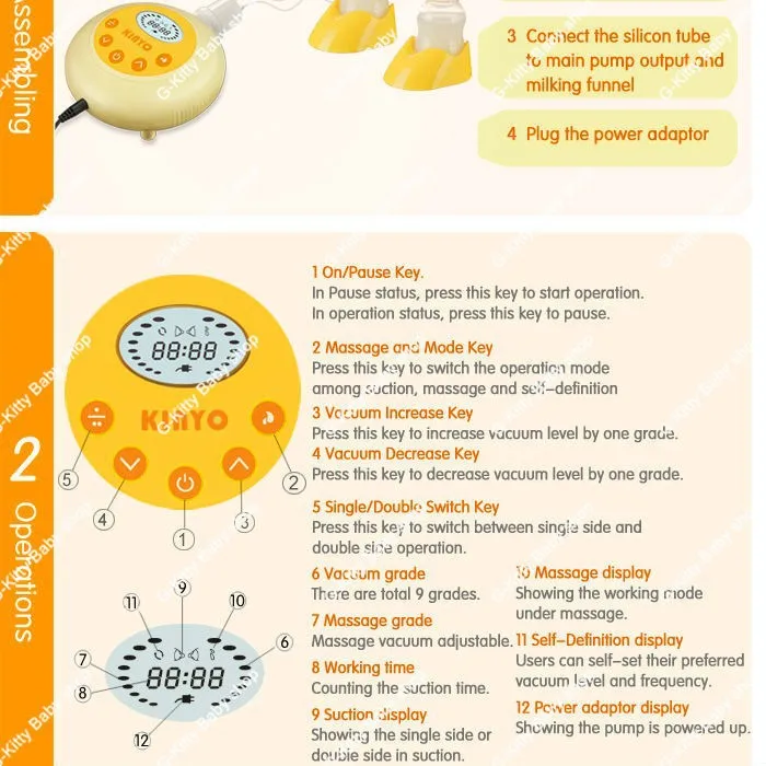 Новое обновление Kinyo двойной Электрический молокоотсос детский молокоотсос двухжильный бутылочка бесшумный автоматический двухсторонний молокоотсос для кормления