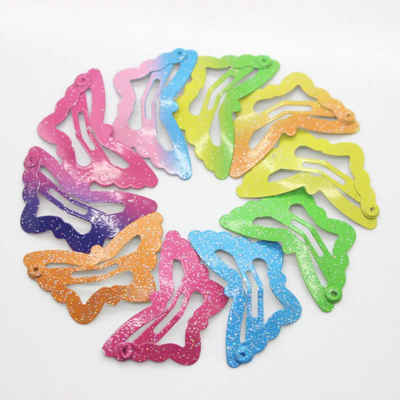 12 шт./лот заколки для волос в форме бабочки аксессуары радужные градиентные