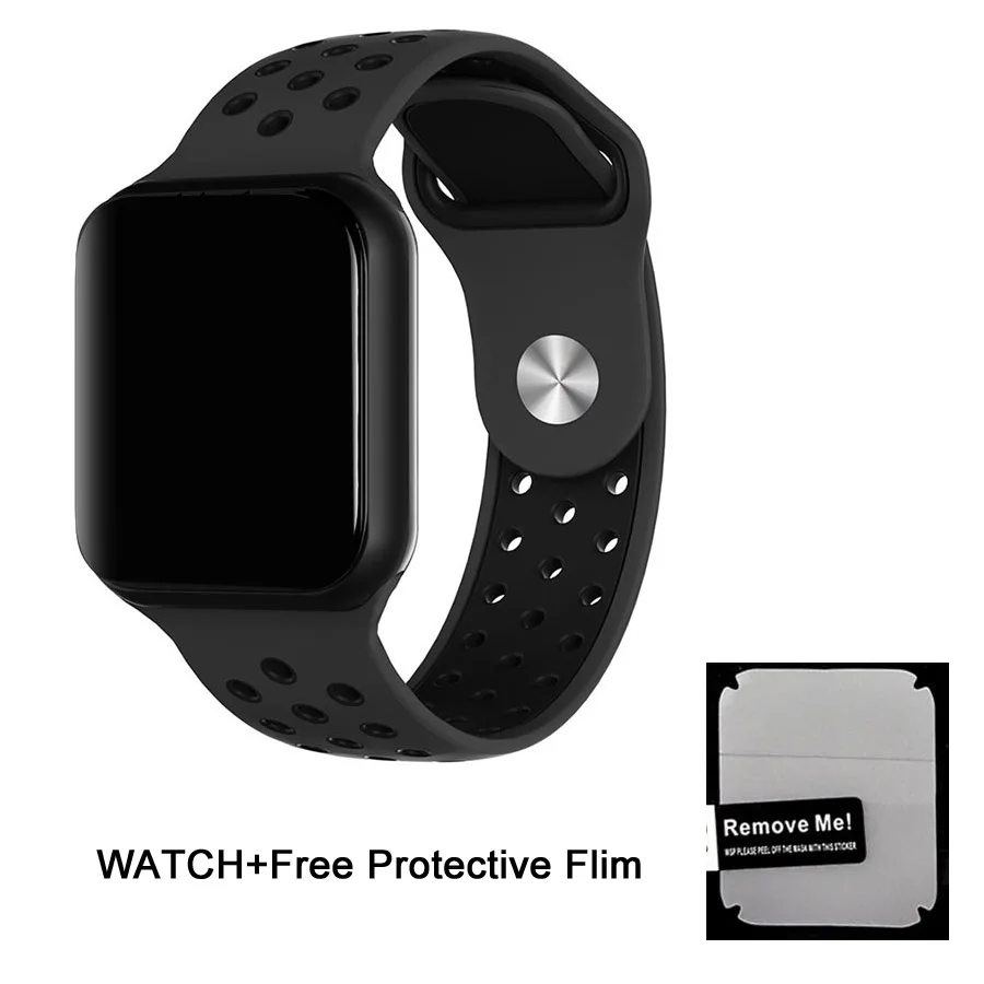 Black VERYFiTEK F8 полный умные часы с сенсорным экраном кровяное давление фитнес-трекер IP67 монитор сердечного ритма для мужчин, женщин и детей умные часы - Цвет: Black