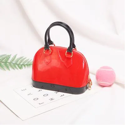 Black Mix Red Повседневные женские милые силиконовые сумки, сумка-тоут, для девушек, в виде ракушки, Bolsas, известная Дамская Летняя Желейная сумка через плечо, пляжные сумки Bolsa - Цвет: Black Mix Red