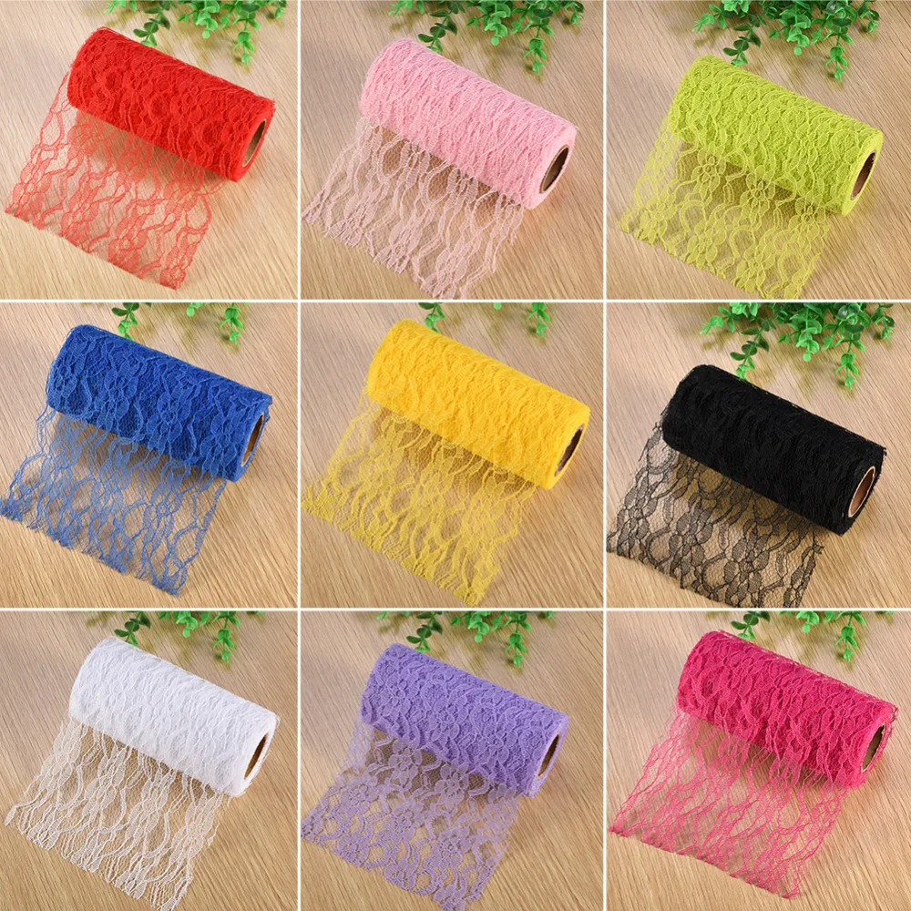 10 Yards Lace Tulle Roll Multicolor DIY Crafts Wedding Event Banquet Ribbon Gifts Embroidered Mesh | Дом и сад