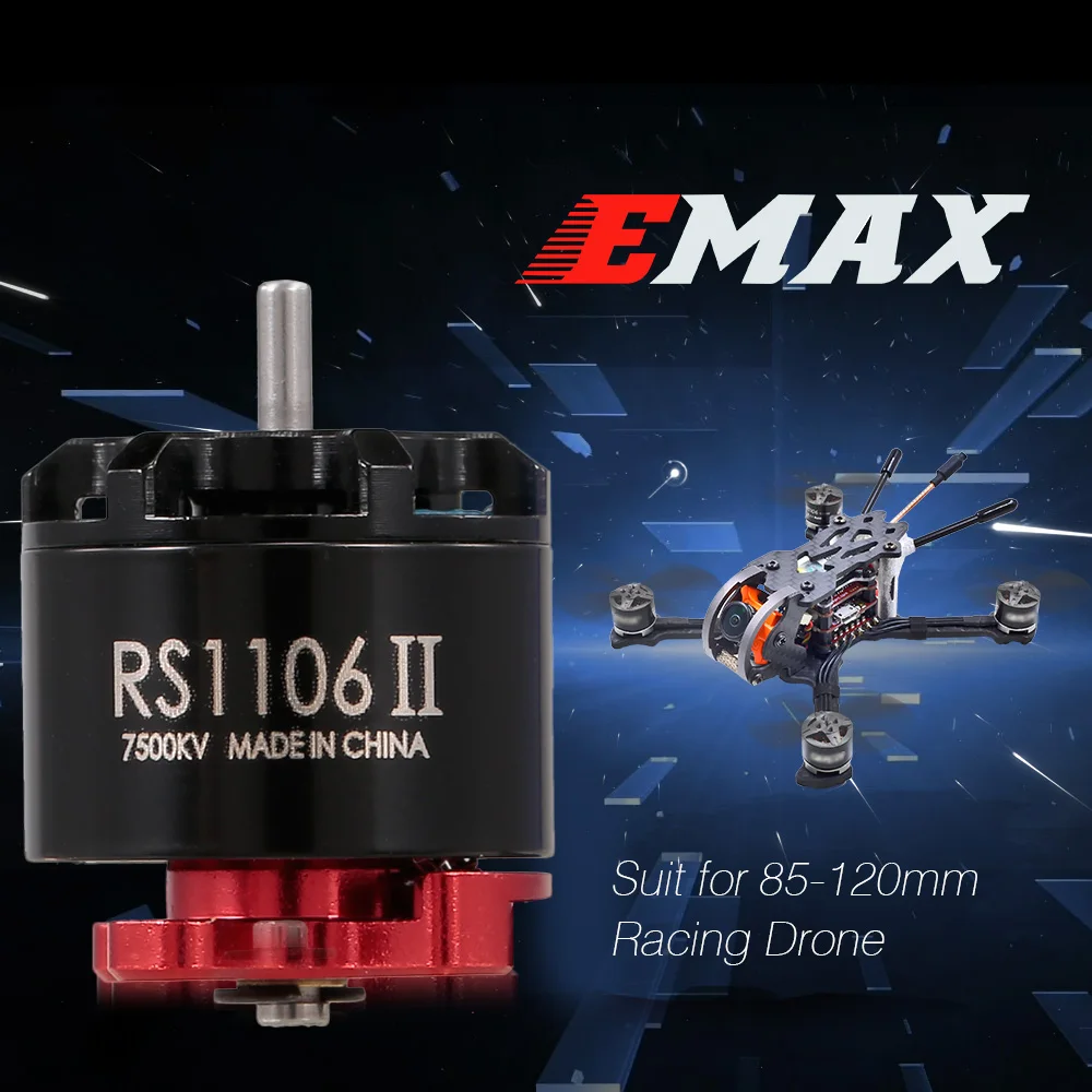 Оригинальный EMAX Dron RS1106 7500KV Бесщеточный Охлаждающий двигатель для 85 120 мм FPV Racing RC