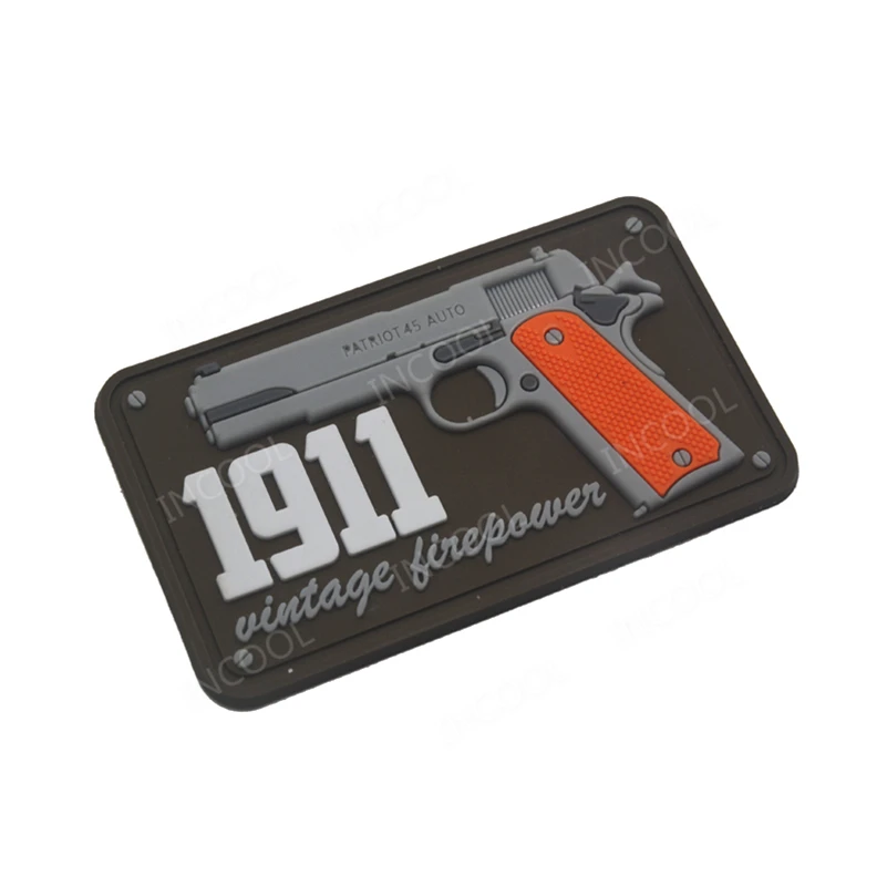 3D ПВХ 1911 винтажный пожарный патч военный тактический пистолет резиновый