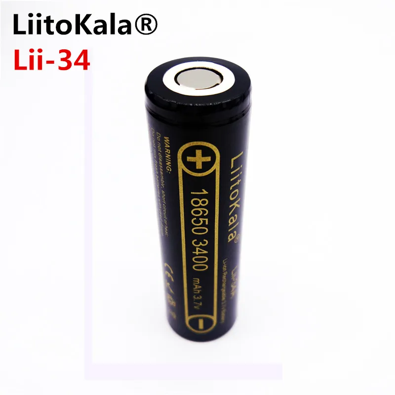 1 шт. HK LiitoKala Lii-34A для 3 7 В 18650 3400 мАч батарея NCR18650B 34B аккумуляторная фонарика/факела