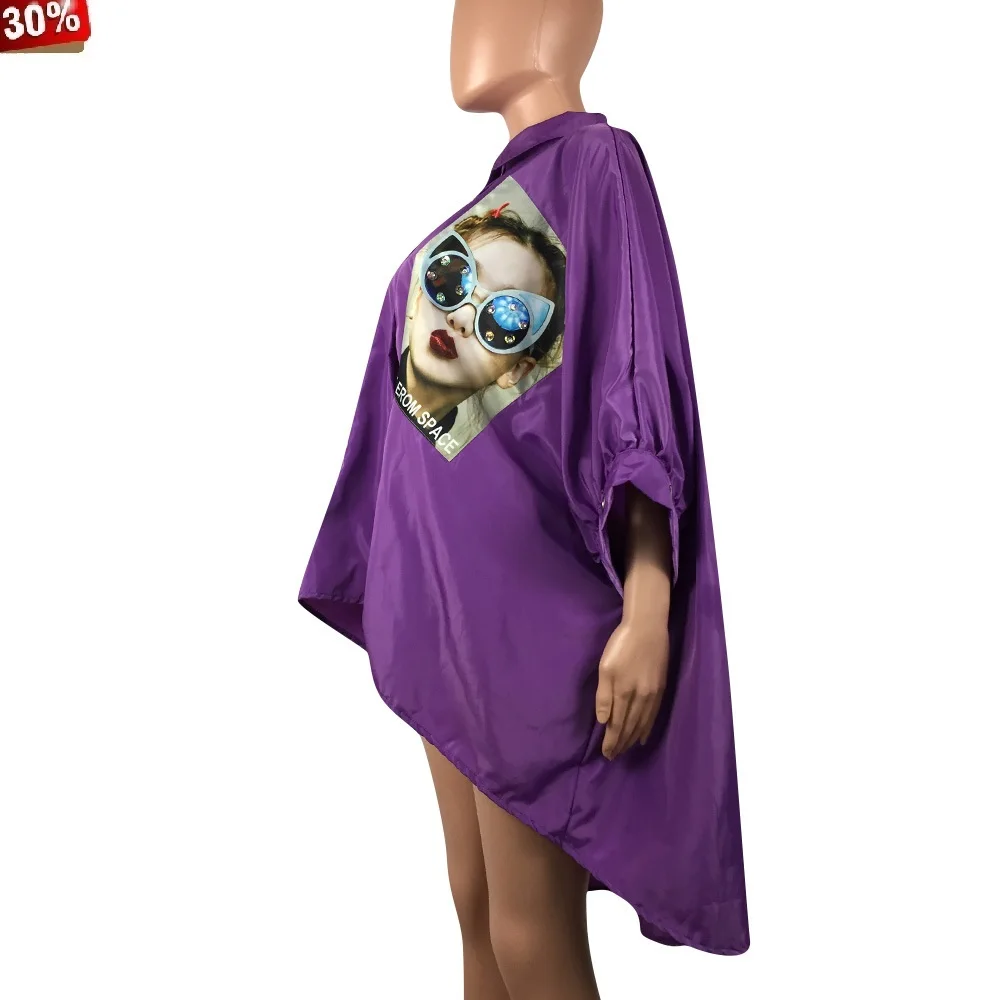 Новая летняя женская блузка на пуговицах с принтом фонаря летучая мышь Высокая