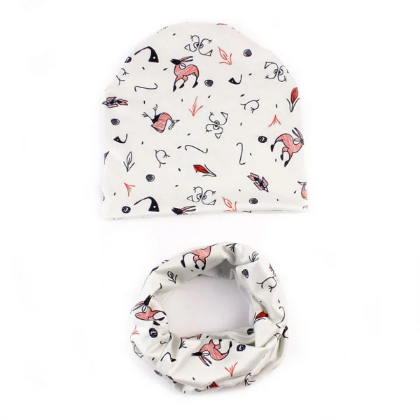 2 шт./компл. детский зимний теплый комплект: шапка + шарф милые шапочки для