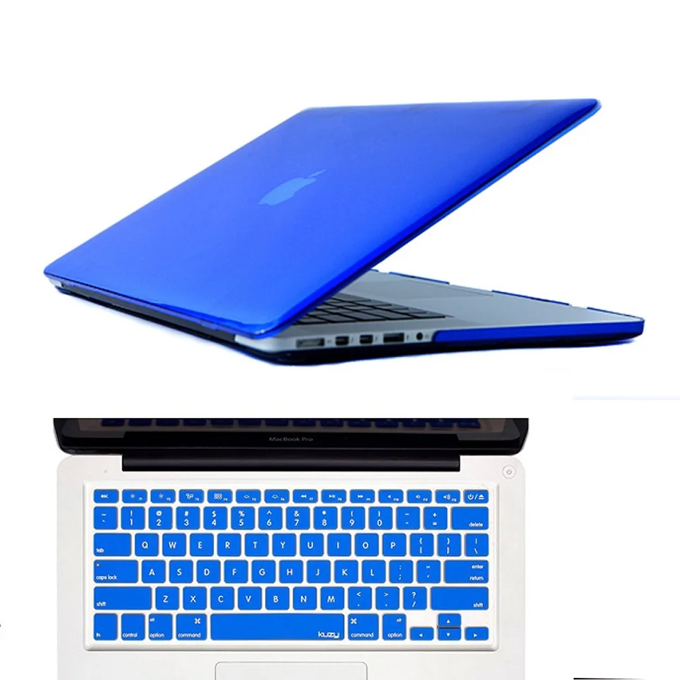 2в1 прозрачный чехол для Apple MacbookPro retina 11 12 13 15 для Mac Book Air 11 13 с сенсорной панелью - Цвет: dark Blue