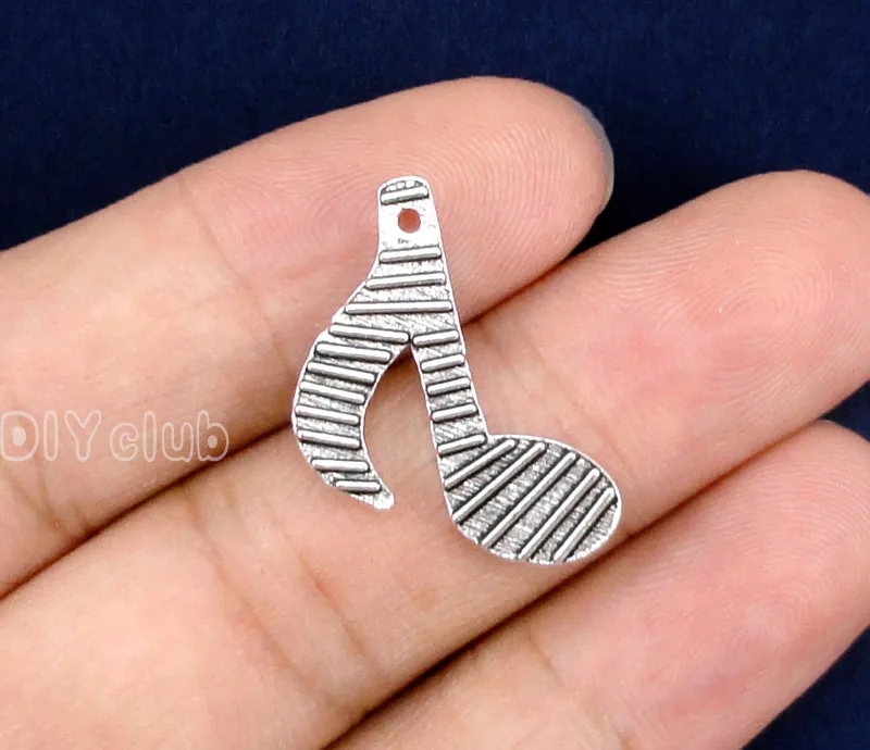 

50pcs- Antique Silver Musical Note Charms Pendant,Treble Clef Charm 24x18mm