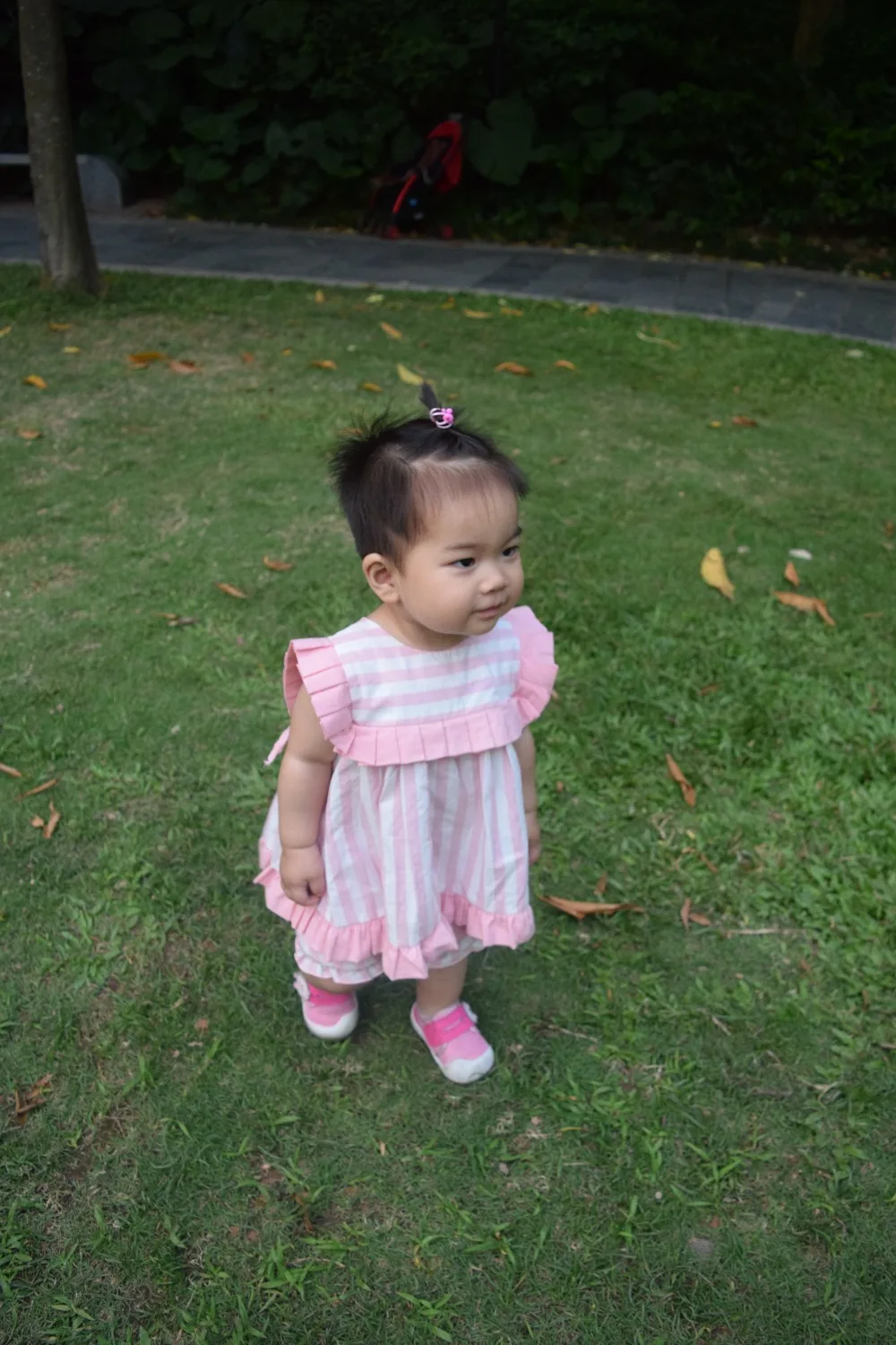 Летнее розовое платье для девочек комплект из 2 предметов милое в полоску