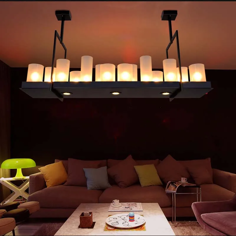 Американская сельская ретро люстра железная Свеча для гостиной столовой бара