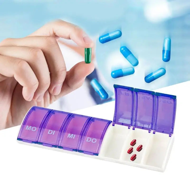 7 Дней Pill Case Портативный 7 сетки мини разделитель для лекарств коробка для хранения таблеток