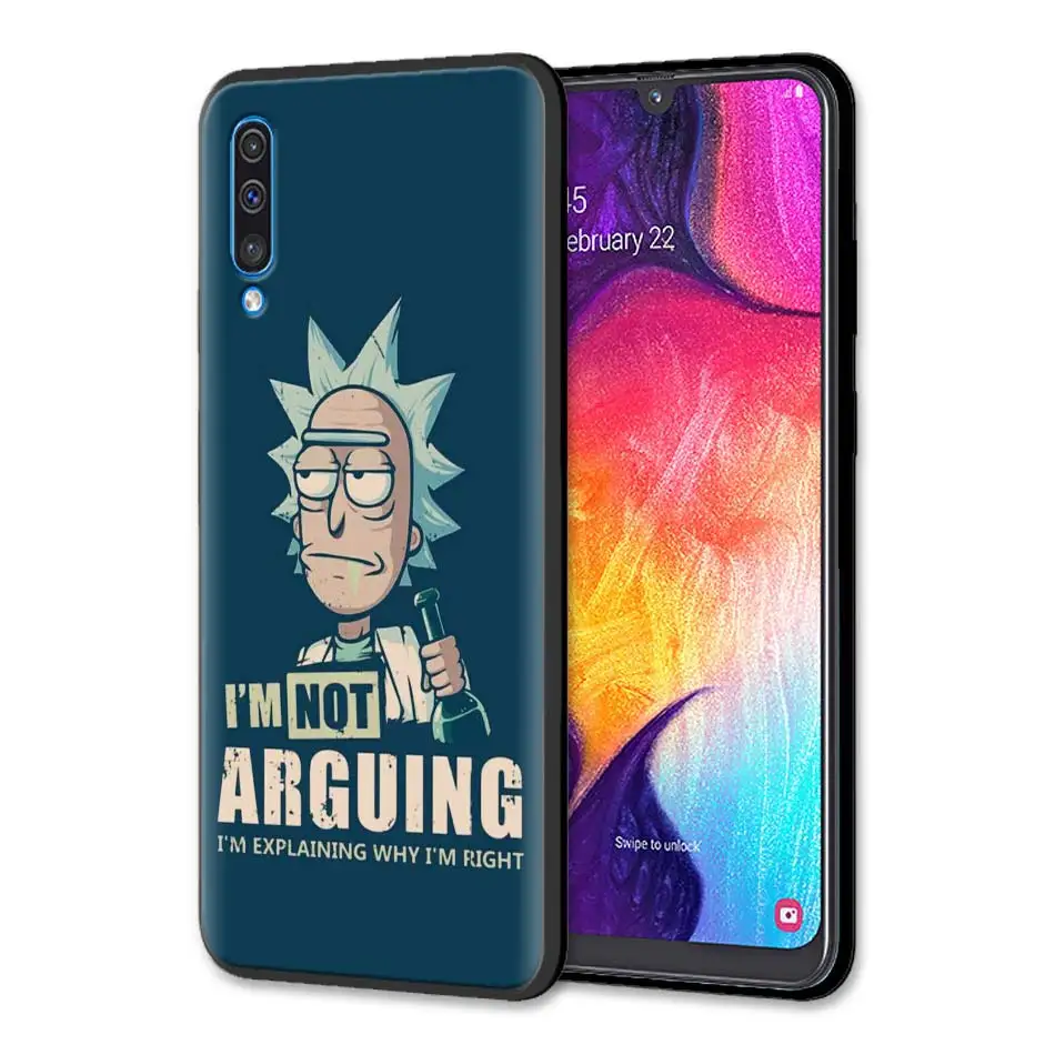 Рик и Морти силиконовый мягкий чехол для samsung Galaxy A50 A70 A40 A10 A20 A30 A60 A9 A8 A6 A7 черный чехол Крышка