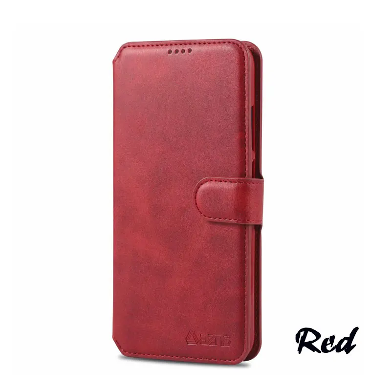 Red AZNS Redmi 5plus note5pro чехол из искусственной кожи чехол-портмоне с откидной крышкой крышка чехол для Xiaomi Redmi 6 7 6Pro 6A note5 note6 note7 A2 Lite чехол - Цвет: Red
