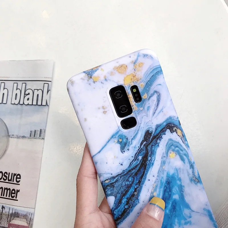 YHBBCASES для Samsung S10 S8 S9 Plus масляная живопись мрамор Жесткий ПК чехол телефона Note 8 9
