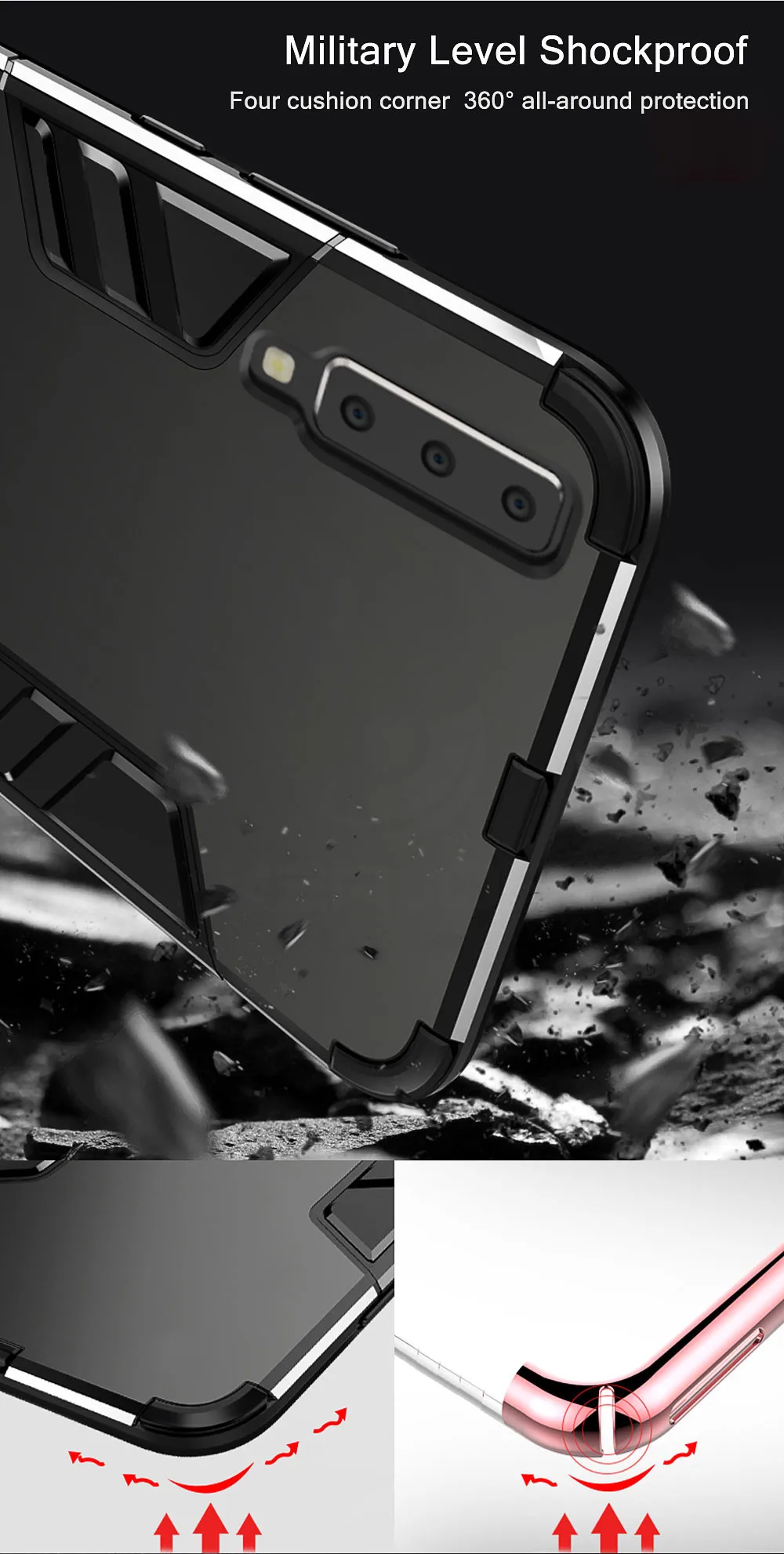 Чехол для samsung Galaxy A7, силиконовый чехол, противоударный чехол из ТПУ+ поликарбоната, Жесткий Чехол для samsung a 7 A750, чехол для телефона