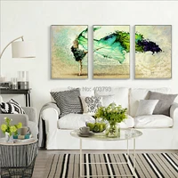 modern 100 hand painted no frame abstract oil painting happy dancing youth 3 piece wall art on canvas painting for home decor