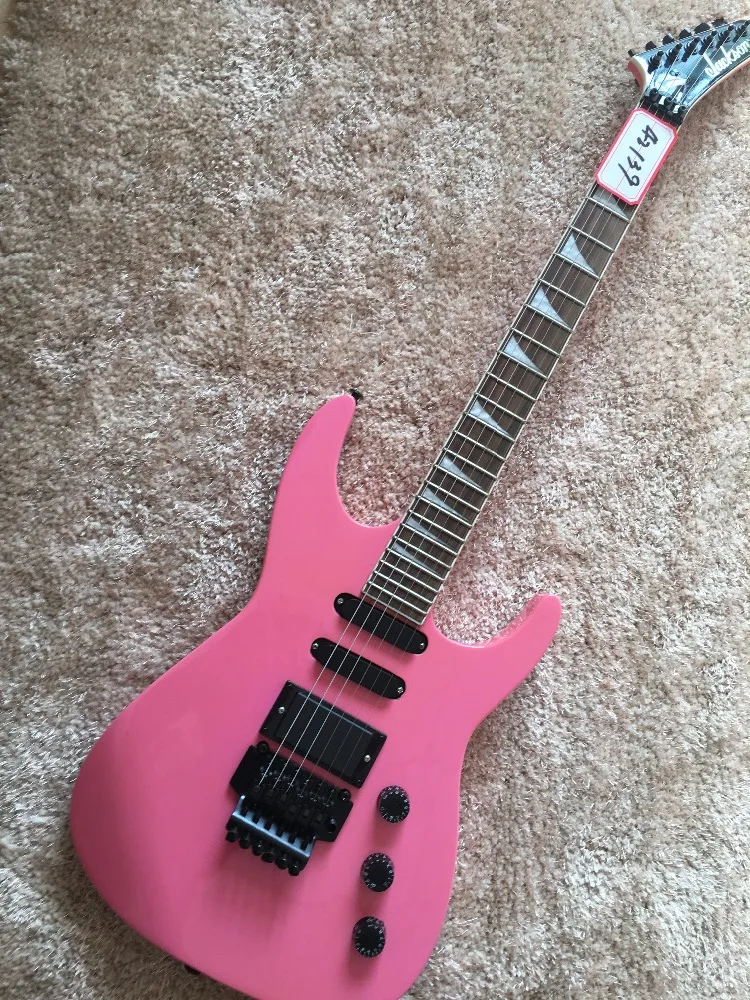 Пользовательские Гитары магазин розовый цвет Джексон floyd rose Электрогитара Акула
