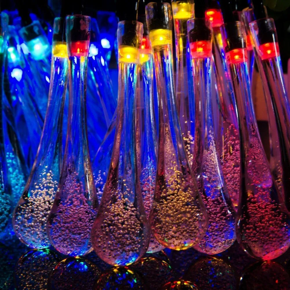 20 светодиодов капли воды в форме Фея Строка декоративные огни Батарея работает
