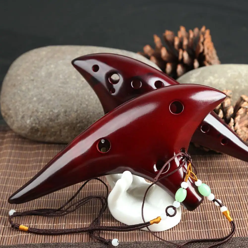 Ocarina Alto C керамический с 12 отверстиями традиционный Копченый музыкальный