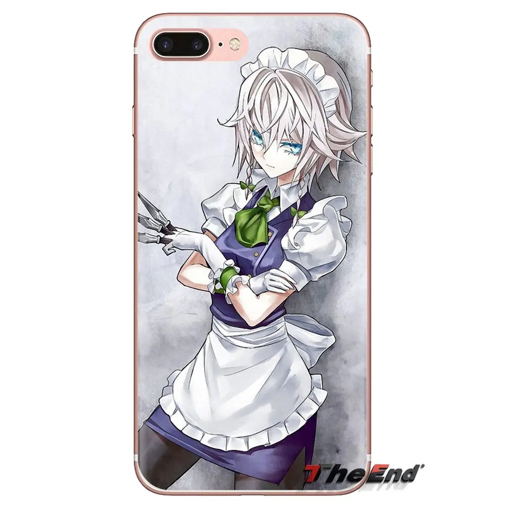 Силиконовый чехол для iPod Touch Apple iPhone 4 4S 5 5S SE 5C 6 6S 7 8 X XR XS Plus MAX Touhou Izayoi Sakuya двойные