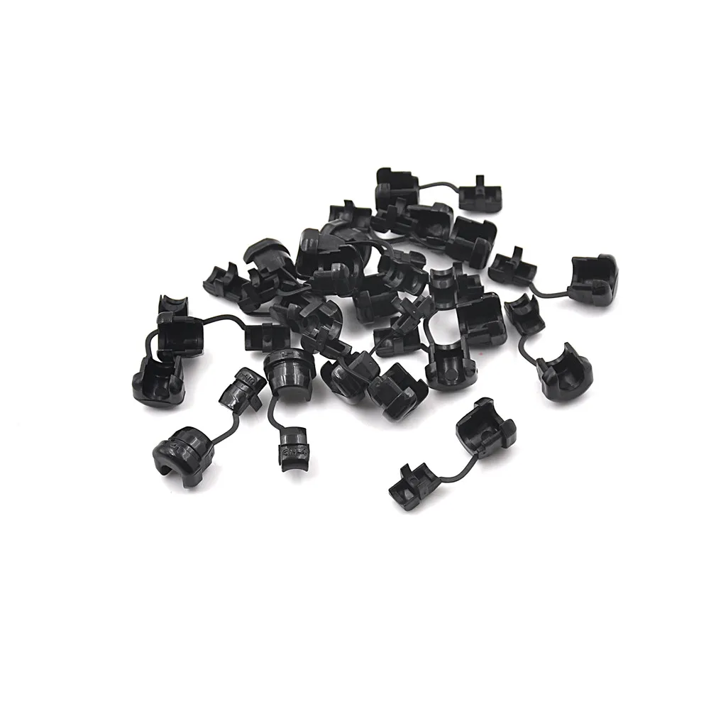 

20pc 6N-4 Black Strain Relief Bushing SJT 18AWG T=0.5~1.6mm Nylon