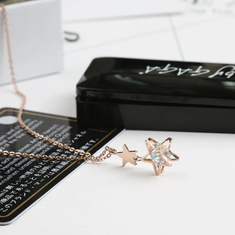 Модное колье YUN RUO с подвеской в виде Розы ювелирные изделия из циркония и звезды