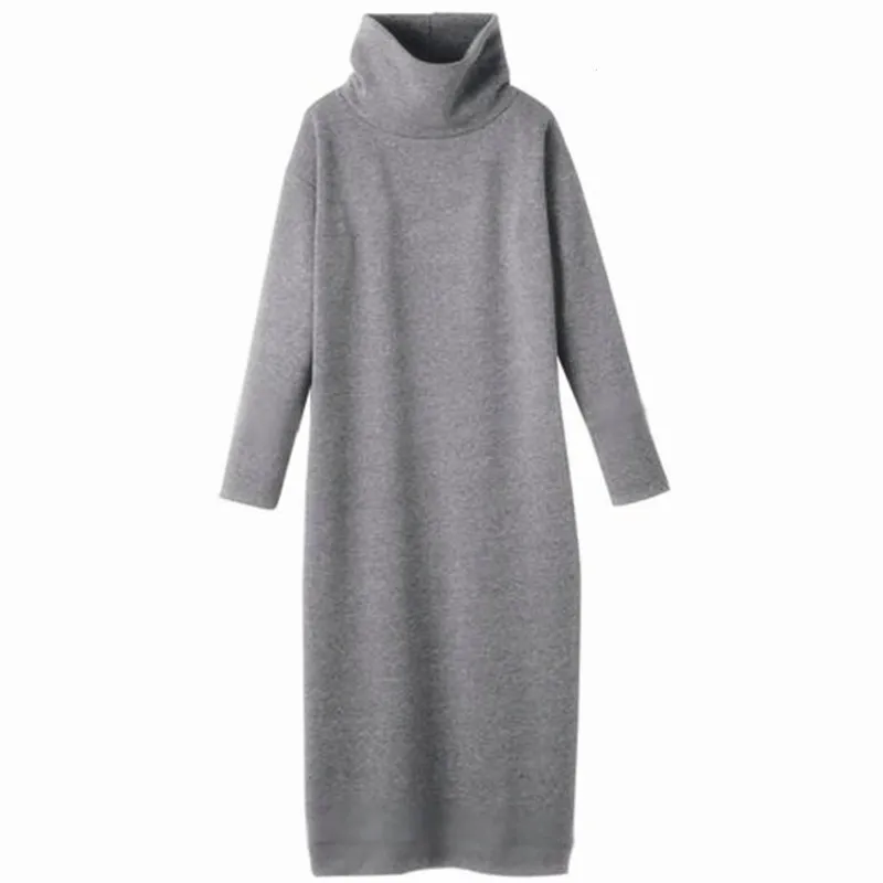 Весеннее сексуальное длинное платье 2020 теплое с высоким воротником женская