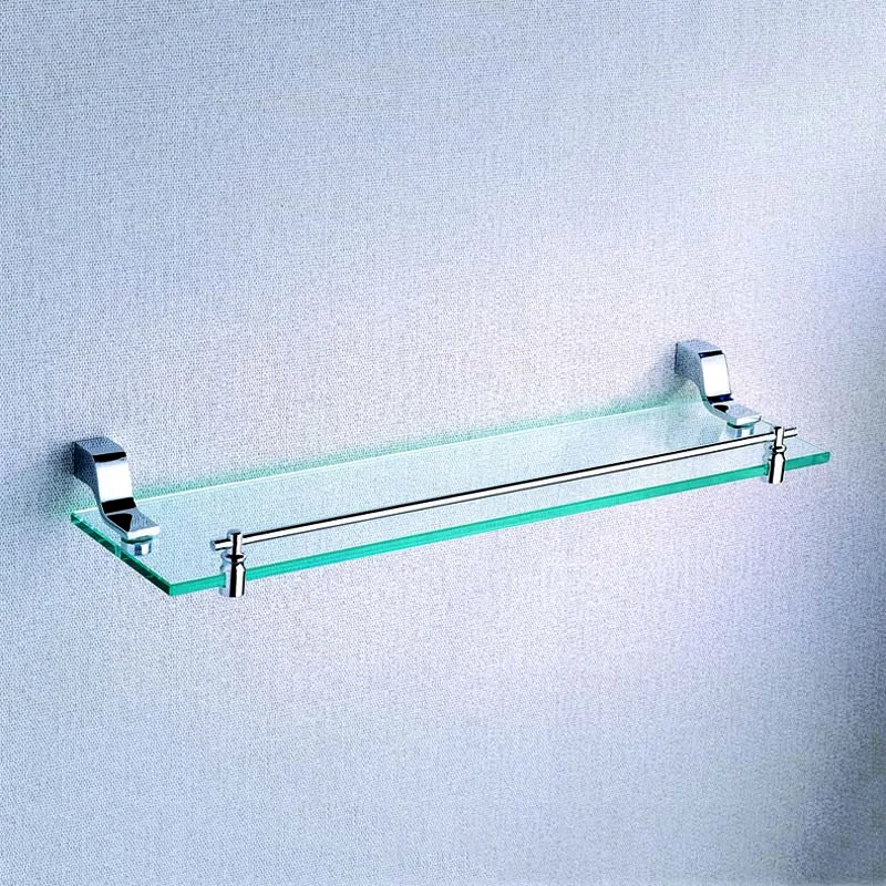 Glass Shelf Медное оборудование для ванной комнаты хромированный держатель туалетной щетки Держатель для полотенца рельс мыло блюдо халат крючки для полотенец кольцо для кухни ванной комнаты - Цвет: Glass Shelf
