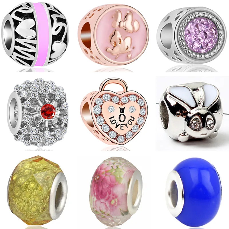 Свежий стиль эмаль кленовый лист корона лошадиные сердца сглаза Микки бусы