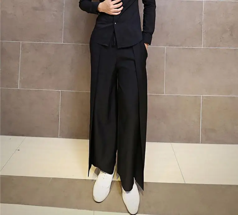 

S--3XL HOT / Spring Male New Singer Performance Fashion Decoration Leisure Trousers