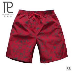 Шорты мужские быстросохнущие, пляжные короткие штаны с красным принтом, летние, # A3