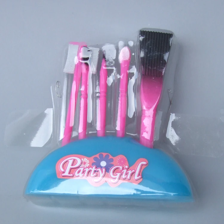 Funny toys for baby girls play house plastic make up brush kit For Barbie doll | Dolls Accessories