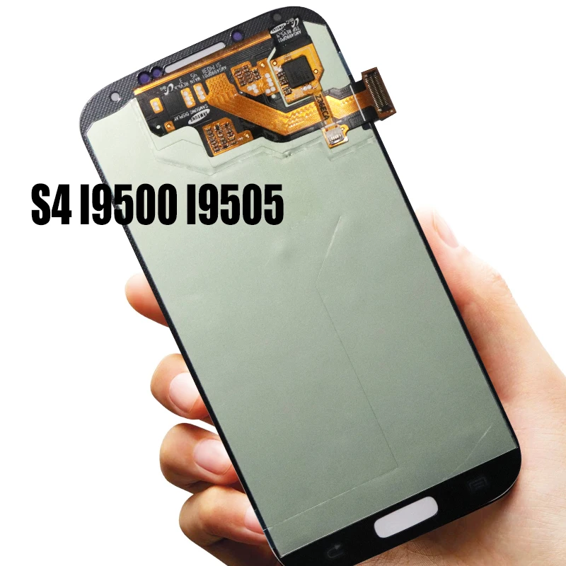 Оригинальный 5 0 ''Супер AMOLED LCD с рамкой Замена для SAMSUNG S4 i9500 i9505 дисплей
