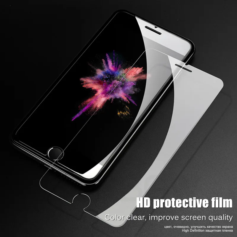 Высококачественное защитное закаленное стекло Flim 0 22 мм 9H для iPhone 8 7 6 6S Plus 5 5S SE 4S X XR