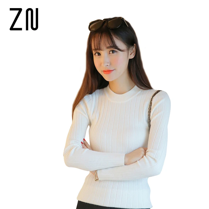 Women Essential Tops Solid Crew Neck Long Sleeve Knitted Ribbed Pullovers Basic Sweater | Женская одежда