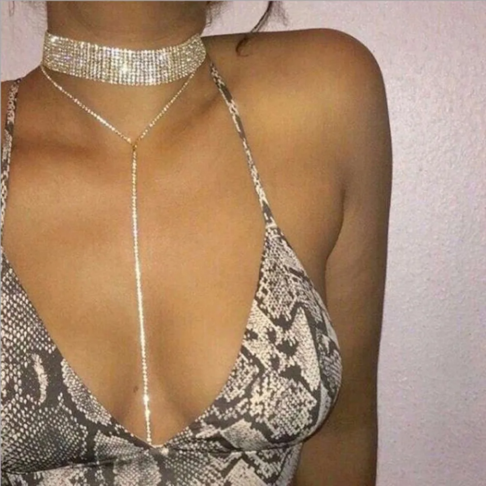 Женское Ожерелье чокер с кристаллами и драгоценными камнями|statement necklace|choker