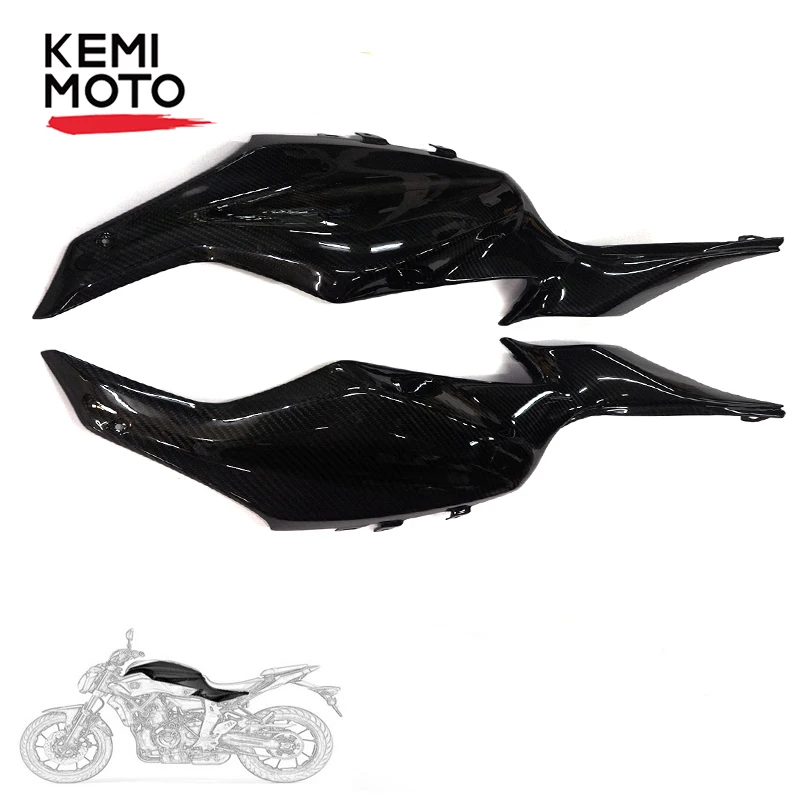 KEMiMOTO для Yamaha MT07 FZ07 Мотоцикл углеродного волокна Бензобак боковая крышка панель обтекатель FZ-07 MT-07