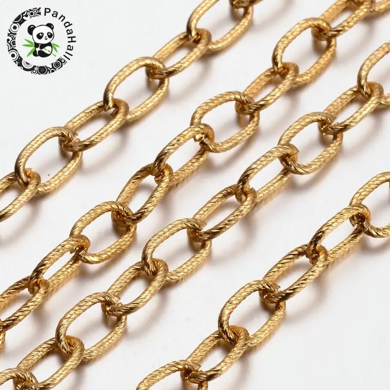 

Aluminum Cross Chains, Oxidated in Gold, Size: about Chain: 12mm long, 8mm wide, 1.5mm thick