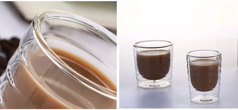 1 шт Nespresso двойная стеклянная кружка для кофе чашка после чая чашка 85 мл 150 мл 350 мл