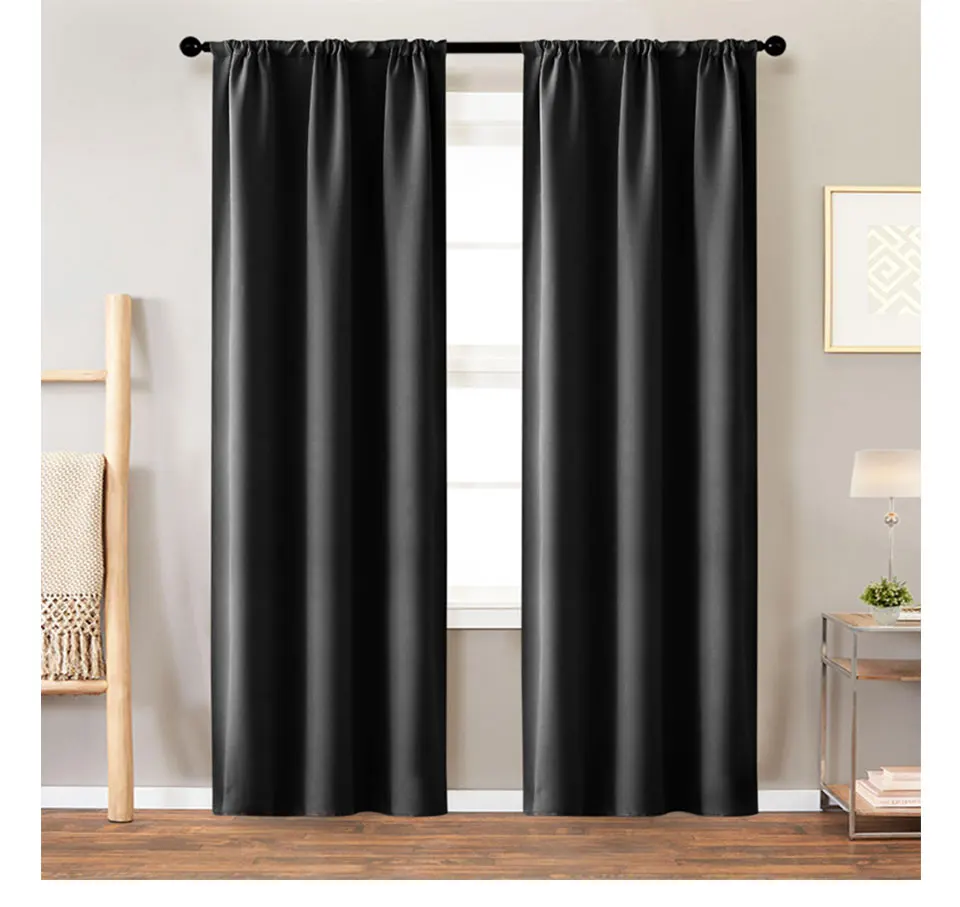 High Shading Blackout Curtains For Bedroom Modern Thermal Insulating Solid Finished Curtains Living Room Window Treatment Drapes