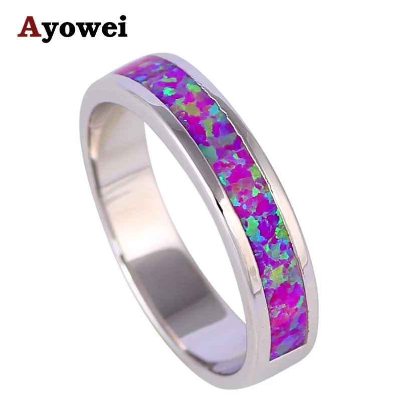 Летние Стильные великолепные кольца для женщин Розовый огненный опал серебряные