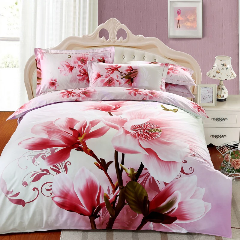 Фото Комплект постельного белья из 100% хлопка 4 предмета|bedlinen 3d|4pcs bedding setduvet cover set |