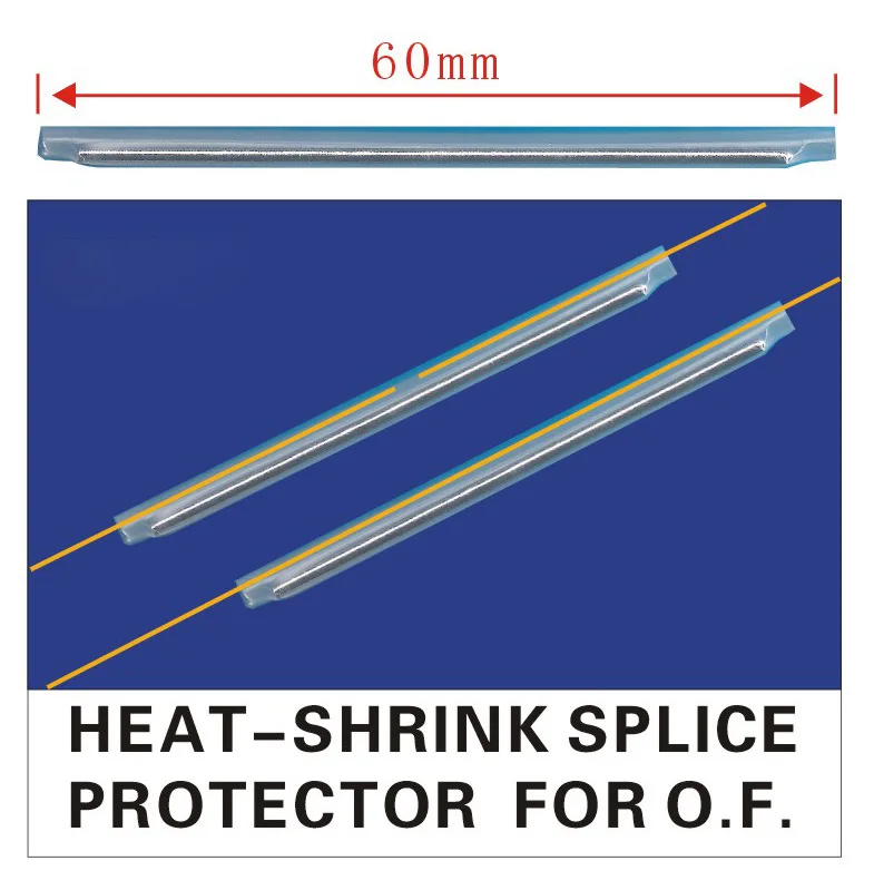 Highest Quality Optical Fiber Fusion Splice Protection Sleeve, Full heat shrinkable tube pre shrunk tube  1000pcs OD2.5 60mm