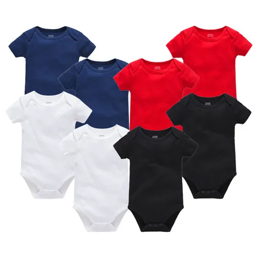 3PCS/lot 5PCS/lot 7PCS/lot 8PCS/lot Baby Boy Girl Clothes Short Sleeve Cotton Solid Baby Jumpsuit roupa de bebes Unisex Bodysuit - Цвет: ZHY11