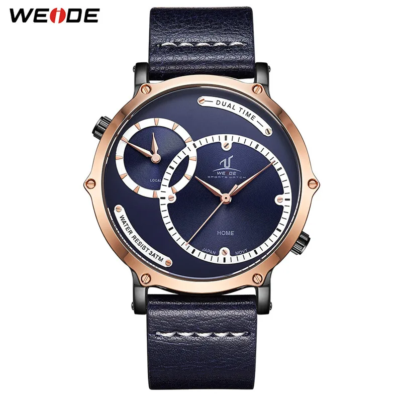 UV1801-4C WEIDE Лидирующий бренд, военные часы с синим циферблатом, кожаный ремешок, браслет, мужские спортивные кварцевые часы, мужские часы с Т-образным ремешком, часы с календарем, Прямая поставка - Цвет: UV1801-4C