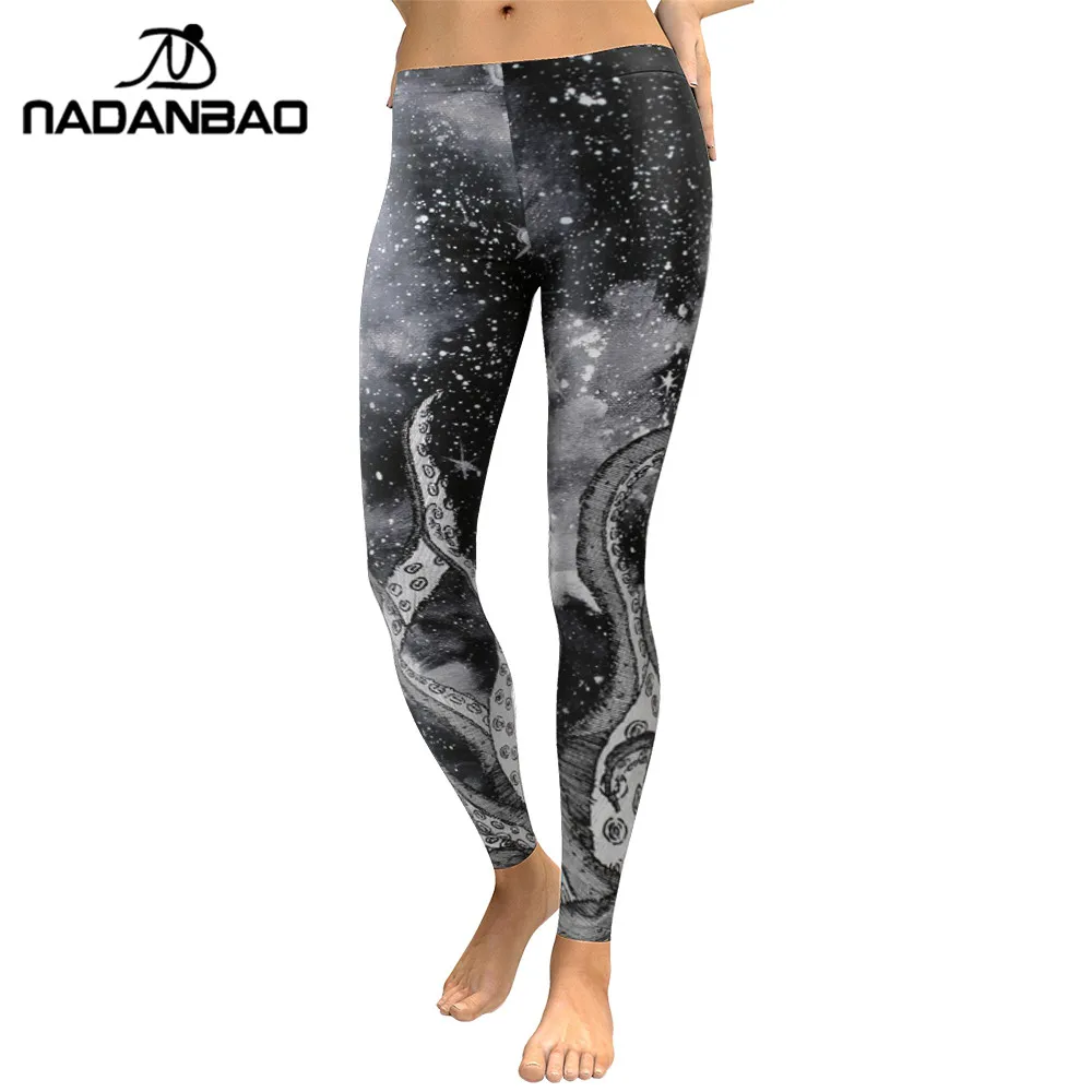 NADANBAO новый стиль 2018 леггинсы женские Galaxy Space фитнес цифровая печать тонкая