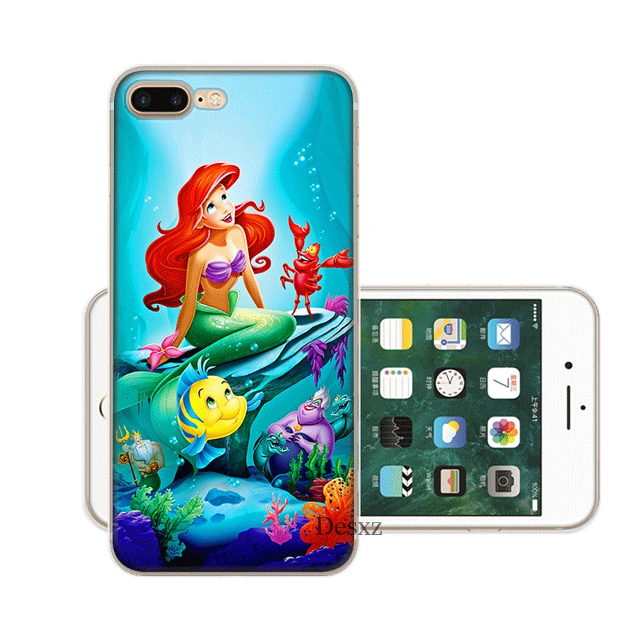 Desxz Ariel Little Mermaid De Case for iPhone 7 8 6 6s Plus 11 Pro X XR XS Max 5 5S SE Cover Bag |