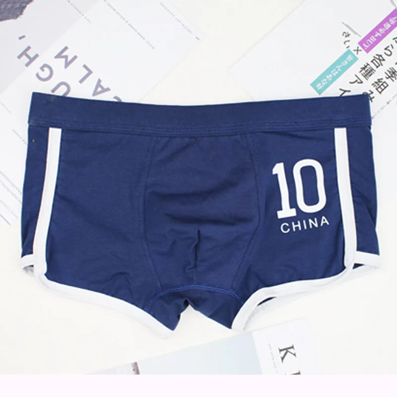 dark blue EXILIENS Китай № 10 Мужские трусы боксеры мужские трусы-боксеры из хлопка Calzoncillo Hombre Cueca Masculina Boxershort Размеры L-3XL - Цвет: dark blue